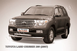 TOYOTA LAND CRUISER 200 (2007)-Защита переднего бампера d76+d57 двойная